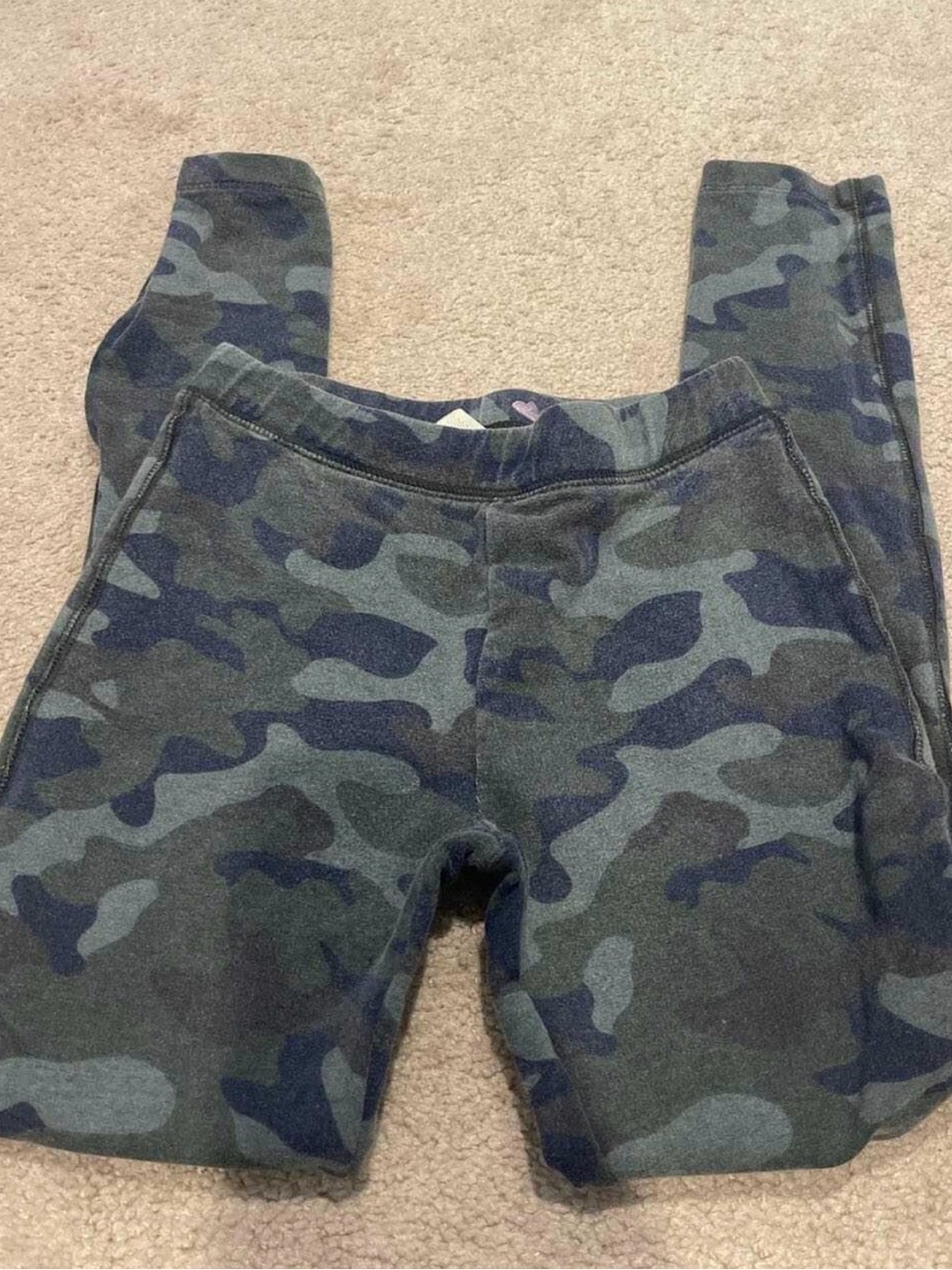 Crewcuts Kids Camo Leggings - Navy Green Camouflage Sz 12